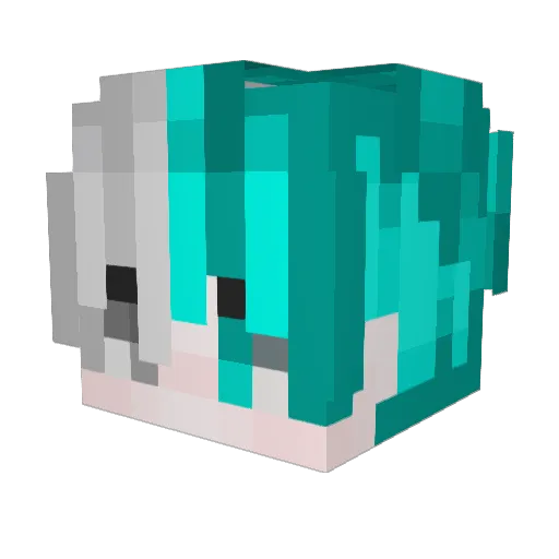 aqua91 Minecraft avatar head, 3D render