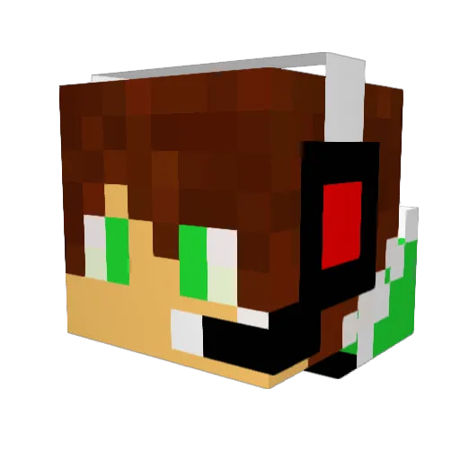 aquaclip Minecraft avatar head, 3D render