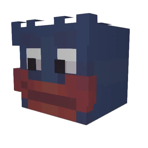 aquadoxi Minecraft avatar head, 3D render