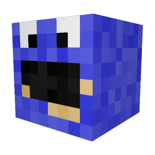 aquadye Minecraft avatar head, 3D render