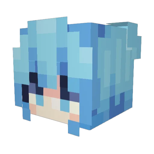 aquagaminggirl Minecraft avatar head, 3D render