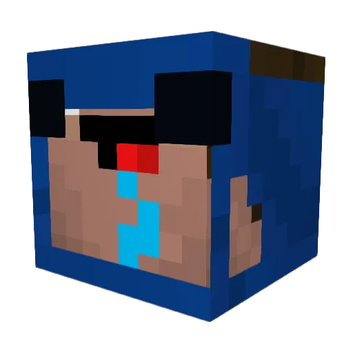 aqualatic Minecraft avatar head, 3D render