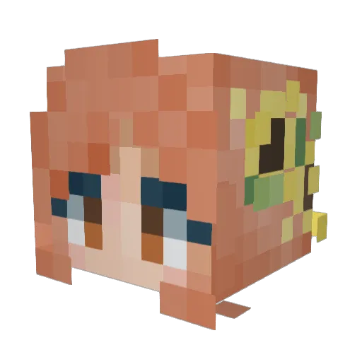 aquarinix Minecraft avatar head, 3D render