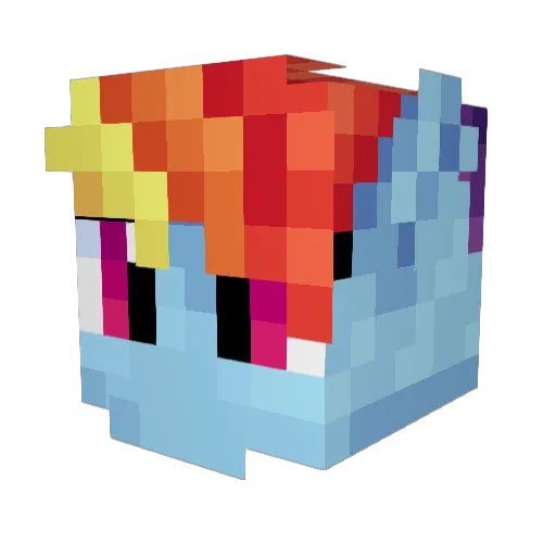 aquarloz Minecraft avatar head, 3D render