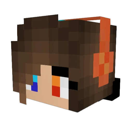 aquaverse Minecraft avatar head, 3D render
