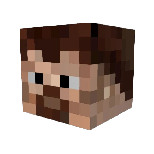 aqueries Minecraft avatar head, 3D render