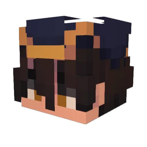 aquituz Minecraft avatar head, 3D render