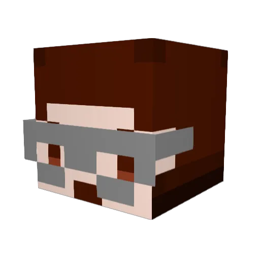 aquoops Minecraft avatar head, 3D render