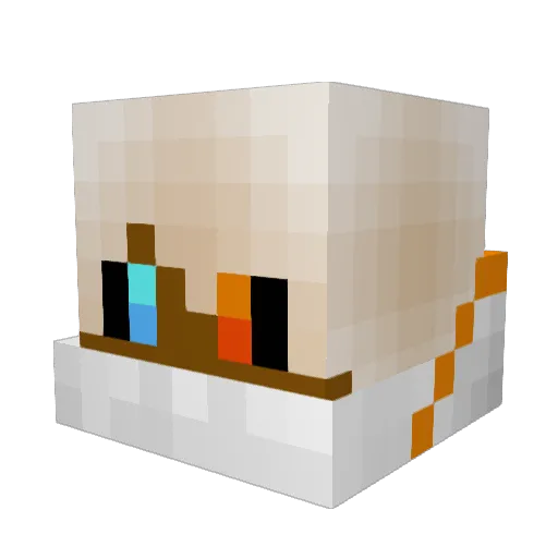 aqusmart Minecraft avatar head, 3D render
