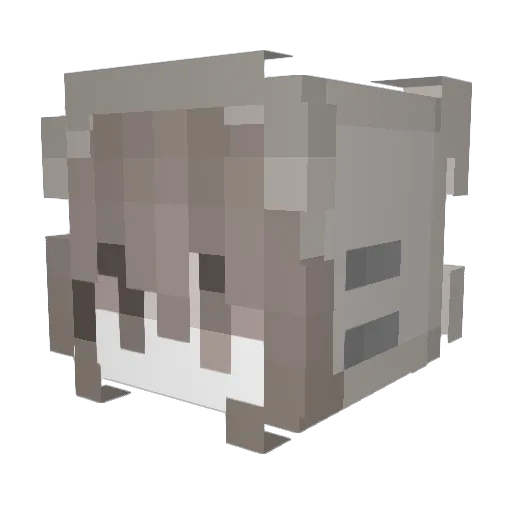 aqzk Minecraft avatar head, 3D render
