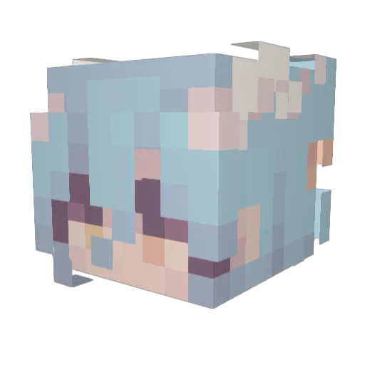 aracloudly Minecraft avatar head, 3D render