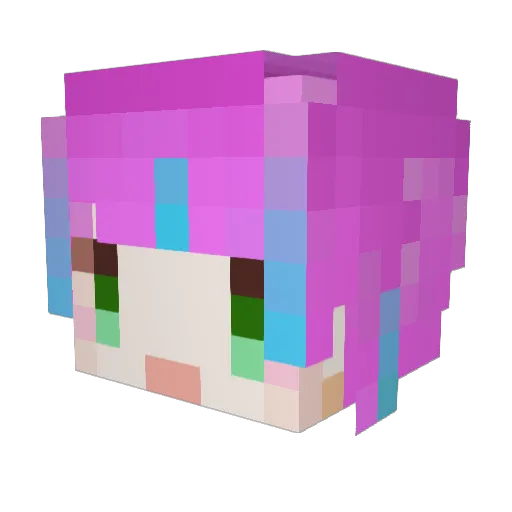 arai_slime Minecraft avatar head, 3D render
