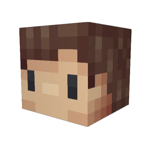 arankasih Minecraft avatar head, 3D render