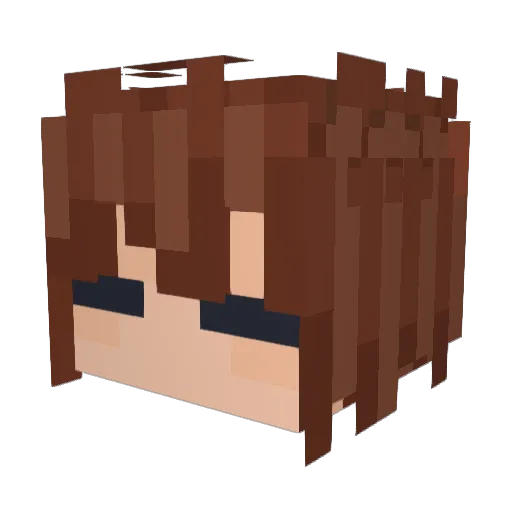 arca Minecraft avatar head, 3D render