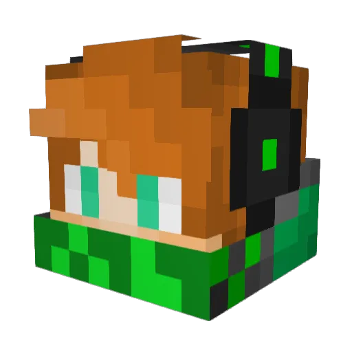 archiefly Minecraft avatar head, 3D render