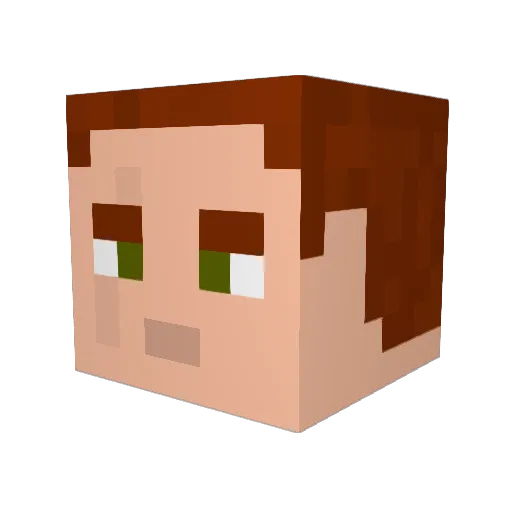 architus Minecraft avatar head, 3D render