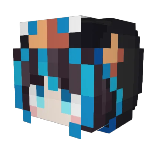 archlinux64 Minecraft avatar head, 3D render