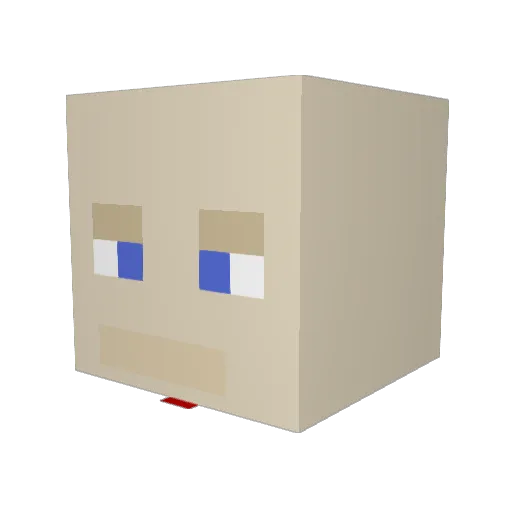 arelcraft Minecraft avatar head, 3D render