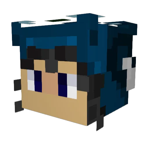 aresnafario Minecraft avatar head, 3D render