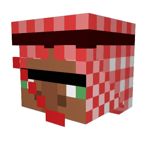 areviatal Minecraft avatar head, 3D render