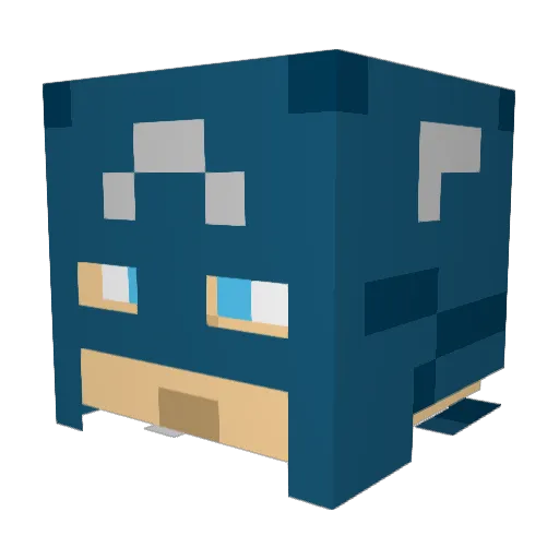 arget Minecraft avatar head, 3D render
