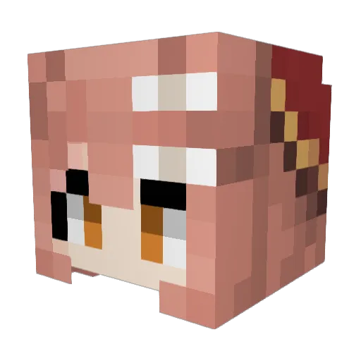 ariadog Minecraft avatar head, 3D render