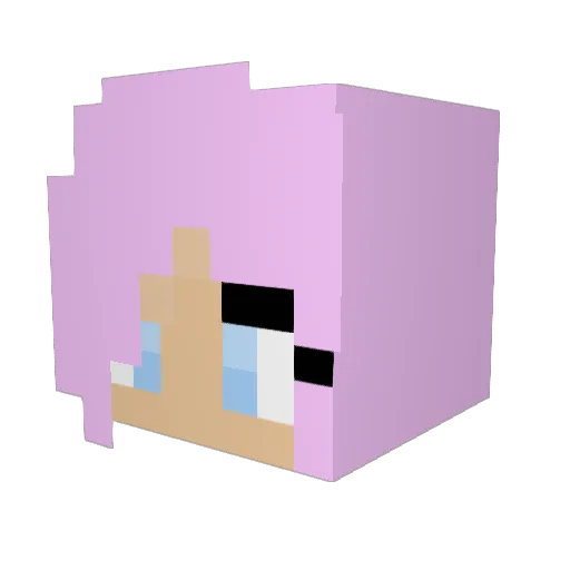 arielqt Minecraft avatar head, 3D render