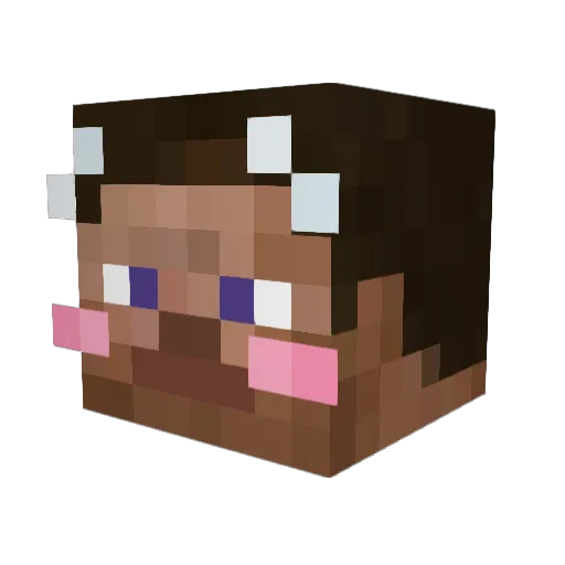 ariespotato Minecraft avatar head, 3D render