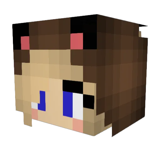 arinalOol Minecraft avatar head, 3D render