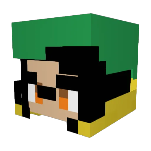 arisanaa Minecraft avatar head, 3D render