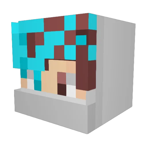 arisderking Minecraft avatar head, 3D render