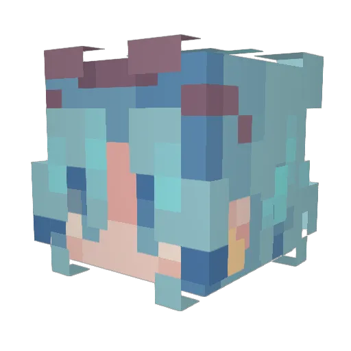 armidillos Minecraft avatar head, 3D render