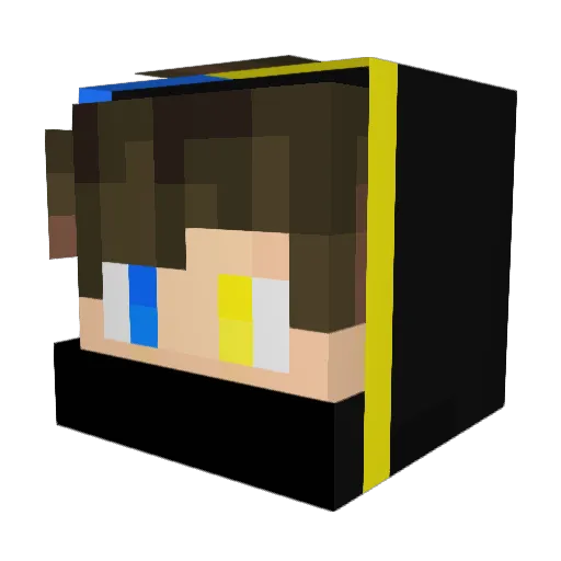 arnabking Minecraft avatar head, 3D render
