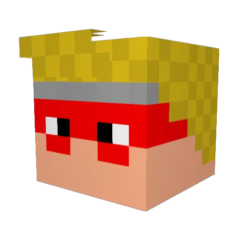 aromega Minecraft avatar head, 3D render