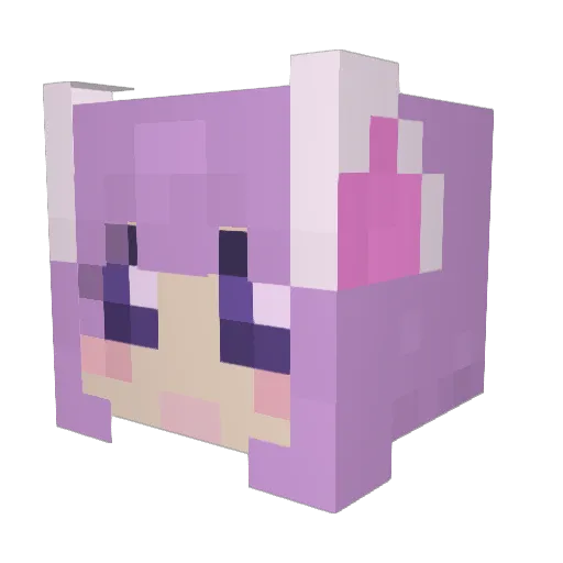 arouru Minecraft avatar head, 3D render