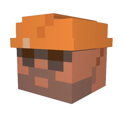 arowmic Minecraft avatar head, 3D render