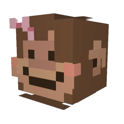 arratoia_ Minecraft avatar head, 3D render