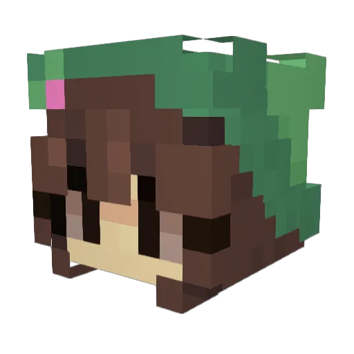 arryfei Minecraft avatar head, 3D render