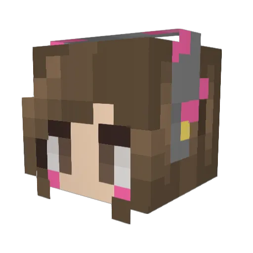 art_3_mis_ Minecraft avatar head, 3D render