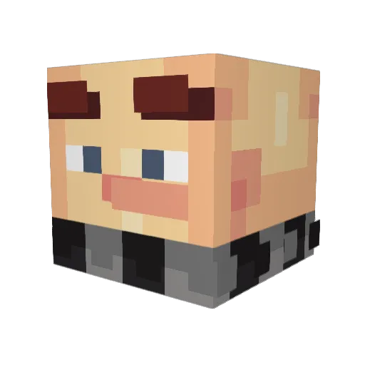 artemiikryl Minecraft avatar head, 3D render