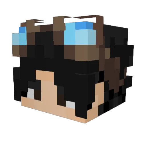artfgr Minecraft avatar head, 3D render