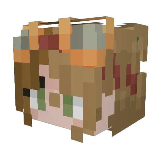 artsylli Minecraft avatar head, 3D render