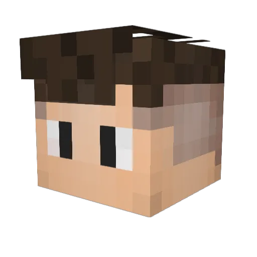 artwolfs Minecraft avatar head, 3D render