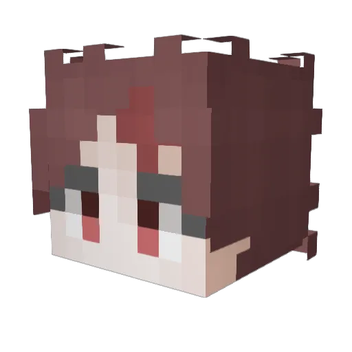 arubami Minecraft avatar head, 3D render