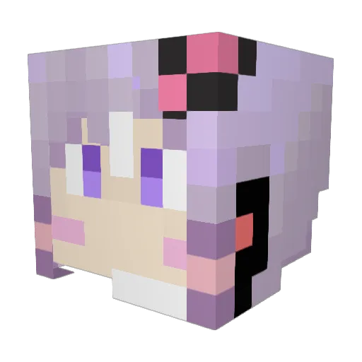 arukuru Minecraft avatar head, 3D render
