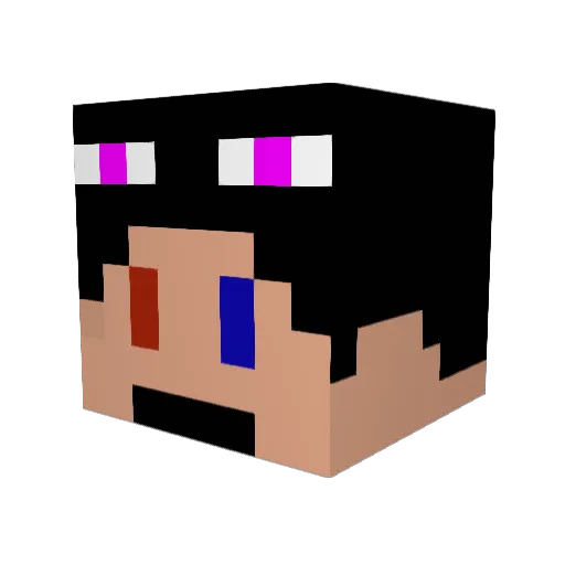 aruron Minecraft avatar head, 3D render