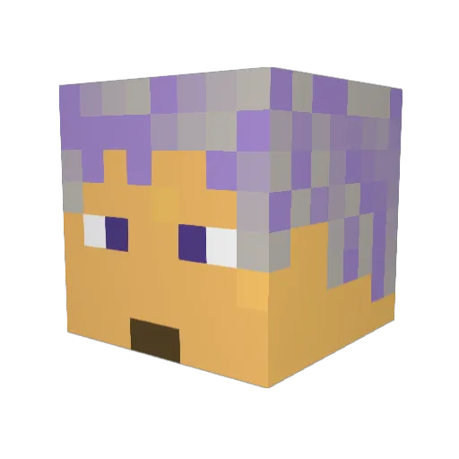 aruseno Minecraft avatar head, 3D render