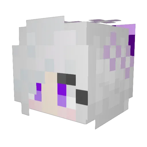 arusutomu Minecraft avatar head, 3D render