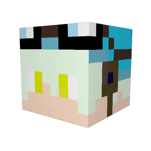 arutemaP Minecraft avatar head, 3D render