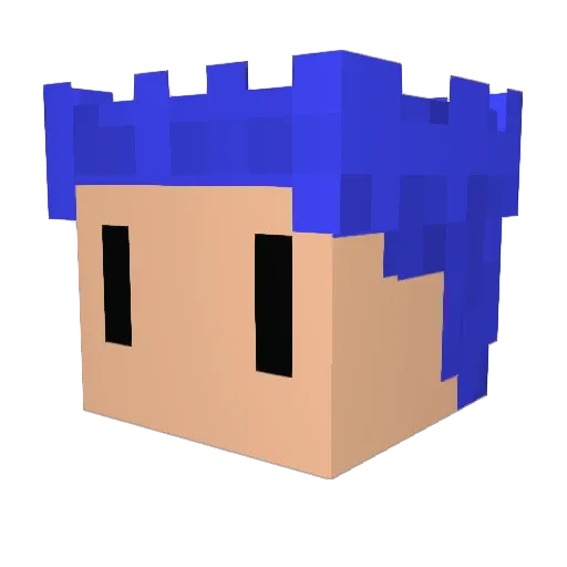 arutoru Minecraft avatar head, 3D render